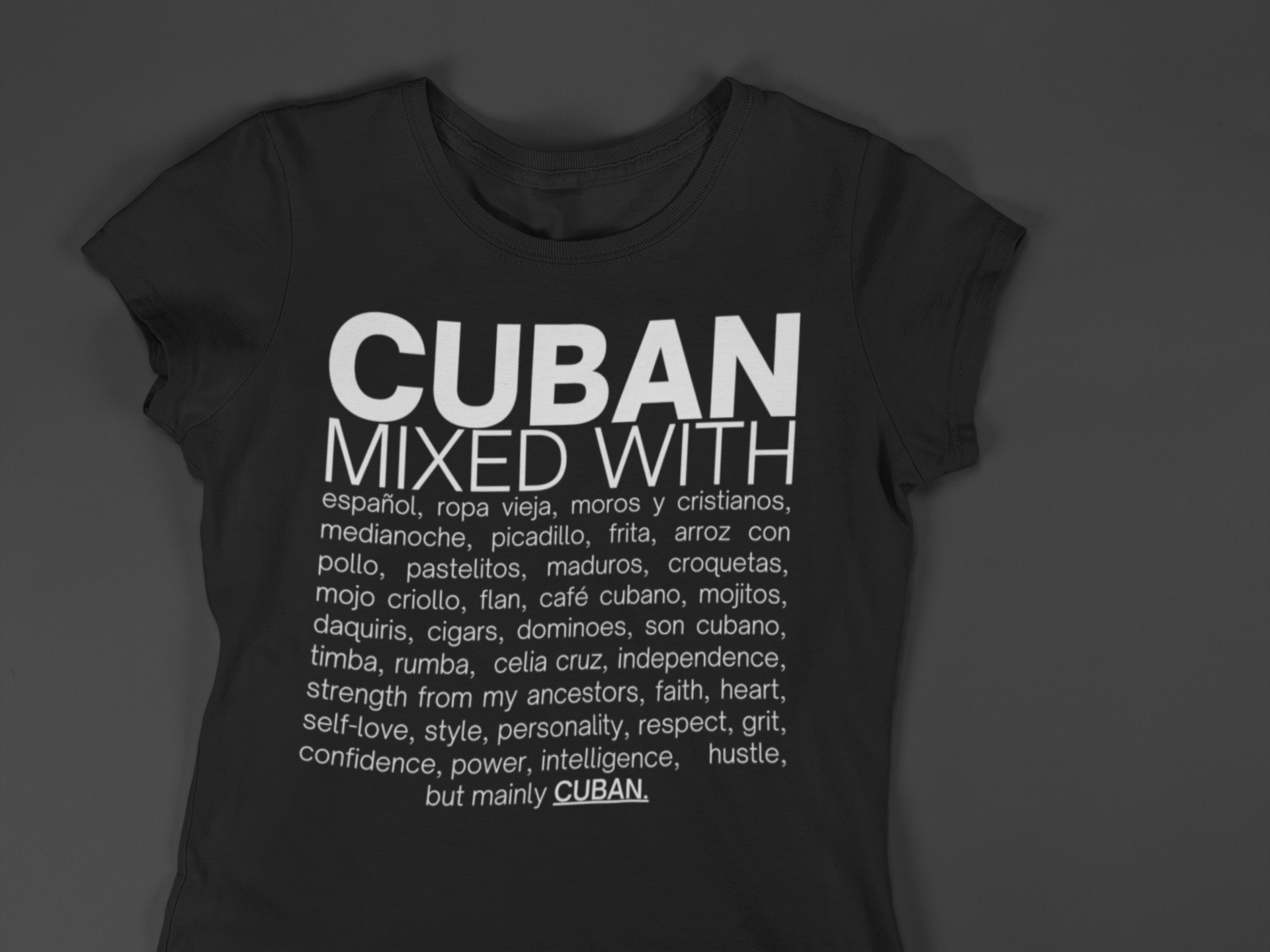 Cuban Mixed With "Ropa Vieja & Dominoes" T-Shirt