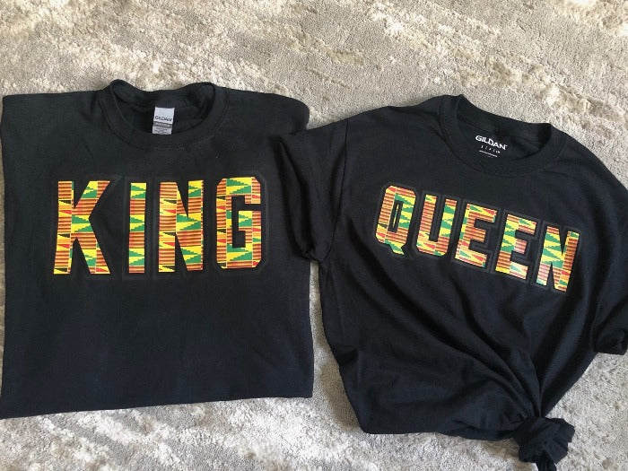 King or Queen "African Print"  T-Shirts
