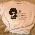 She Changed The Game (w/Afro) T-Shirt