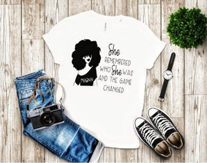 She Changed The Game (w/Afro) T-Shirt