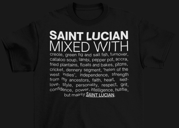 Saint Lucian Mixed With "Green Fig & Saltfish" T-Shirt